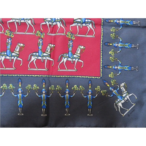 Hermes Red and Blue Artificiers Scarf - Picture 5 of 12